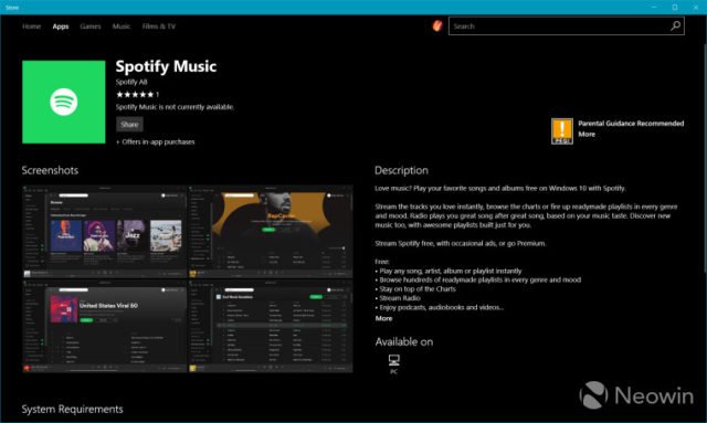 Spotify for windows