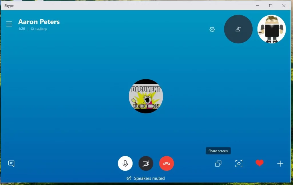 tampilan aplikasi Skype