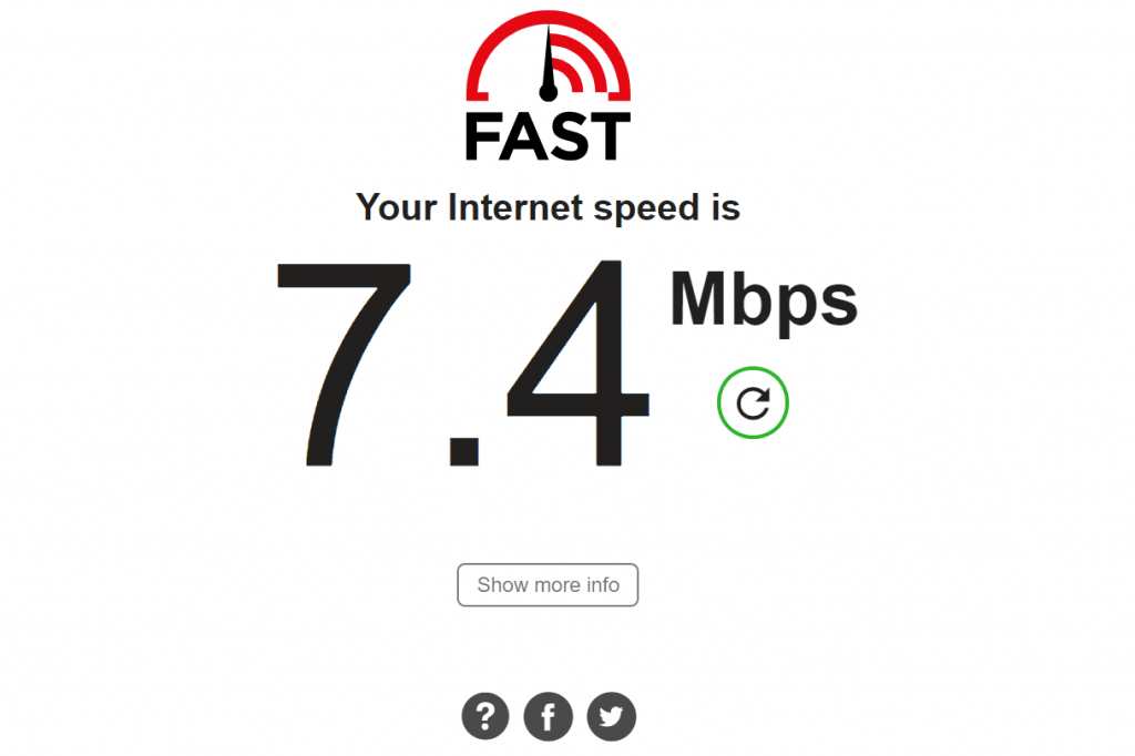 test kecepatan internet fast.com
