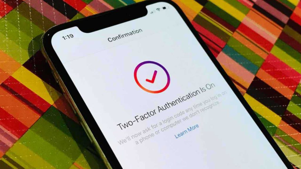 instagram two factor authentication