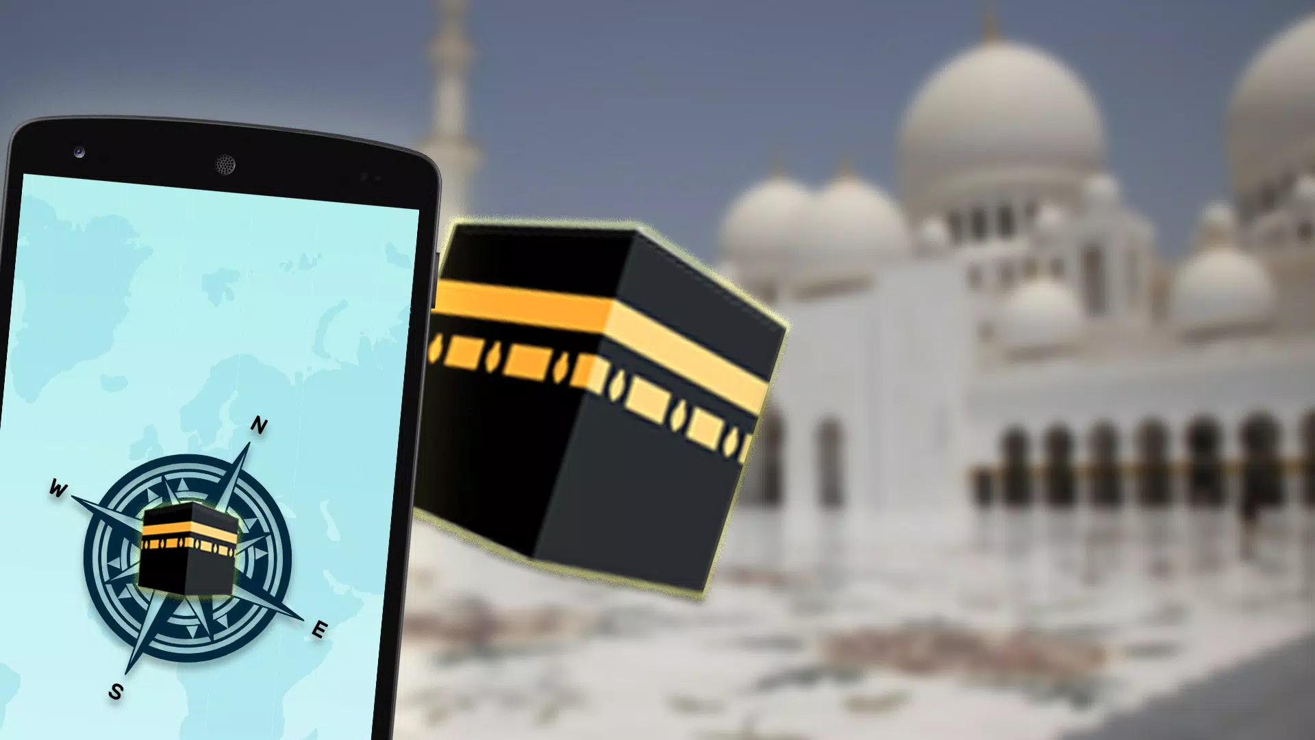 Qibla on smartphone (sumer: apkpure.com)