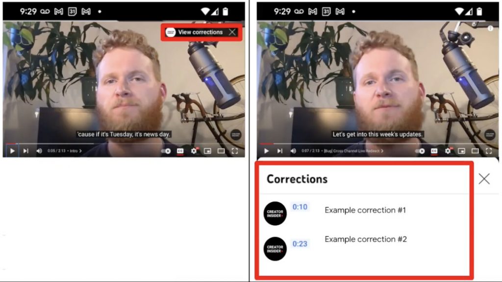 Fitur Corrections YouTube (sumber: theverge.com)