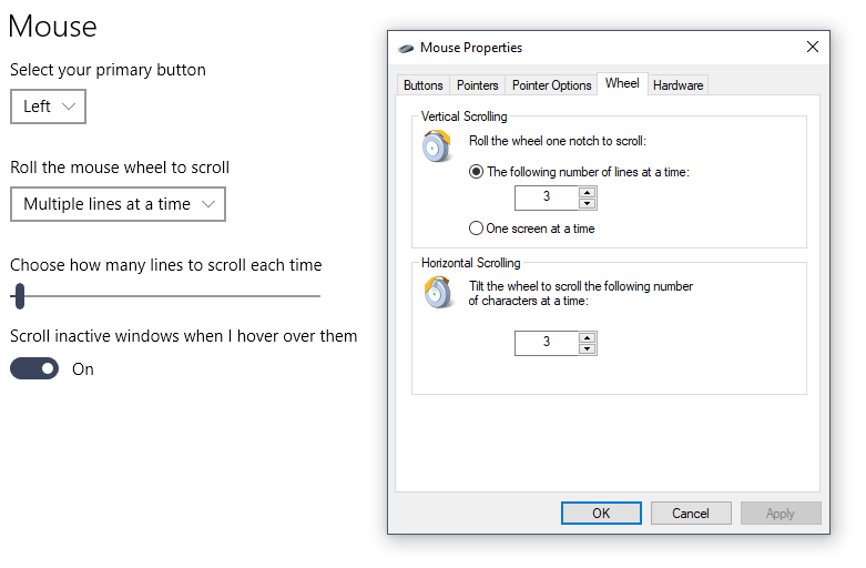 Sesuaikan pengaturan Scroll Mouse (sumber: superuser.com)