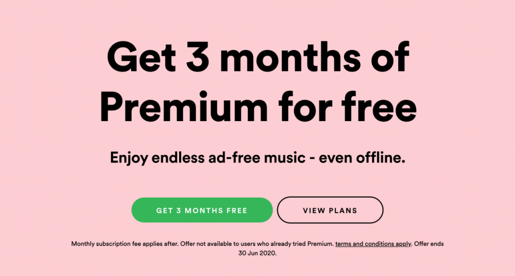 Spotify Premium Gratis 3 Bulan (sumber: routenote.com) 