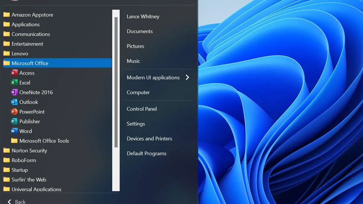 Menu Start Windows 11_1a