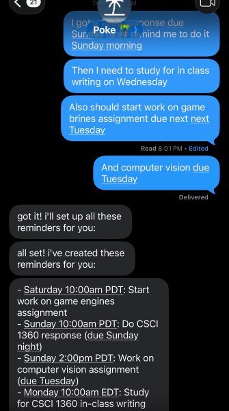 Poke membuat reminder