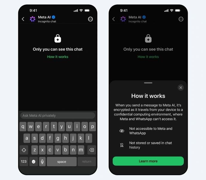 Fitur Incognito Chat dengan Meta AI